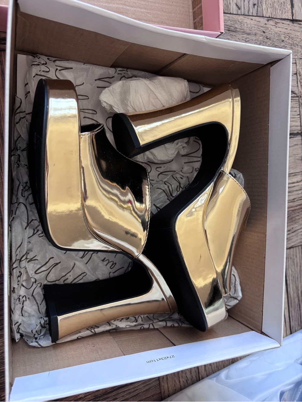 Wild Pair Metallic Gold Platform Heel Sandals